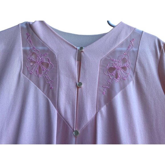 Vintage 60s Sears Womens Pink Semi Sheer Dressing Gown Size S 100% Nylon Boudoir - Picture 2 of 10